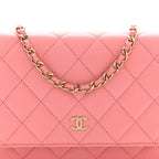 Caviar Quilted Wallet on Chain WOC Pink