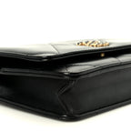 Lambskin Quilted Chanel 19 Wallet On Chain WOC Black