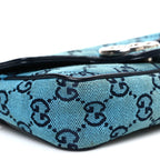 Monogram Multicolor Matelasse Diagonal Super Mini GG Marmont Shoulder Bag Light Blue