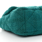 Tweed Quilted Large Chanel 19 Flap Green
