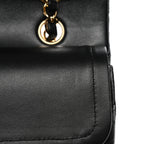 Lambskin Quilted Medium Double Flap Black