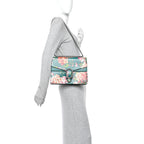 Calfskin Blooms Print Medium Dionysus Shoulder Bag Bright Emerald Multicolor