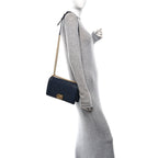 Caviar Quilted Medium Boy Flap Navy