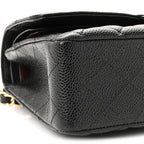 Caviar Quilted Medium Double Flap Black