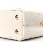 Iridescent Ostrich Capucines Mini White Gold