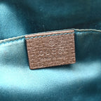 GG Supreme Monogram Textured Dollar Calfskin Web Small Ophidia Dome Shoulder Bag Beige Ebony New Acero