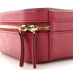Caviar Quilted Medium CC Filigree Vanity Case Burgundy