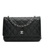 Caviar Quilted Wallet on Chain WOC Black