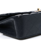Caviar Quilted Medium Double Flap Navy