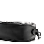 Calfskin Matelasse Monochrome Small GG Marmont Chain Shoulder Bag Black