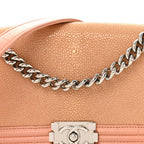 Galuchat Stingray Medium Boy Flap Pink