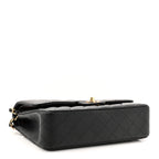 Caviar Quilted Medium Double Flap Black