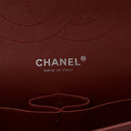Caviar Quilted Jumbo Double Flap Dark Red
