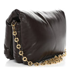 Lambskin Goya Puffer Bag Dark Chocolate