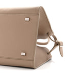 Grained Calfskin Soft Margaux 10 Bag Dark Taupe
