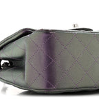 Iridescent Lambskin Quilted Mini Square Flap Dark Purple