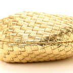 Laminated Calfskin Pressed Intreccio Mini Jodie Gold