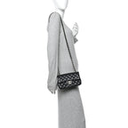 Lambskin Quilted Mini Rectangular Flap Black