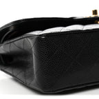 Caviar Quilted Small Double Flap Black