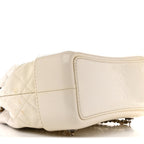 Patent Goatskin Quilted Small Gabrielle Backpack White