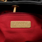 Lambskin Quilted Chanel 19 Shopping Bag Black