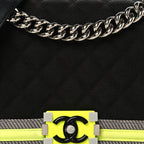 Canvas Quilted Medium Fluo Boy Flap Black Grey Yellow