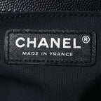 Metallic Caviar Quilted Medium Boy Flap Navy