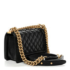 Caviar Quilted Small Boy Flap Black