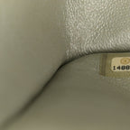 Metallic Lambskin Quilted Jumbo Double Flap Green