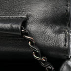 Crumpled Calfskin Quilted Wallet On Chain WOC So Black