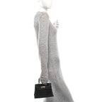 Silk Veau Doblis Pleated Mini Kelly Sellier 20 Black