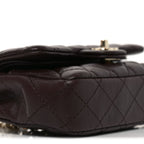 Lambskin Quilted Mini Double Flap With Hook Dark Brown