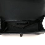 Lambskin Braided Woven Small Boy Flap Black