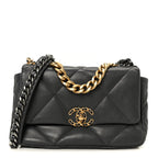 Lambskin Quilted Medium Chanel 19 Flap Dark Grey