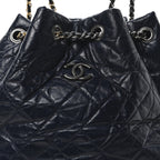 Aged Calfskin Quilted Small Gabrielle Backpack Blue Black