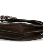 GG Supreme Monogram Textured Dollar Calfskin Top Handle Dionysus Shoulder Bag Beige Ebony New Acero