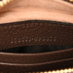 GG Supreme Monogram Textured Calfskin Web Mini Ophidia Half Moon Hobo Beige Ebony New Acero