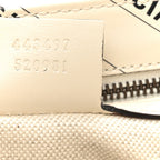 X BALENCIAGA Calfskin Matelasse Logo Print Small GG Marmont Shoulder Bag White