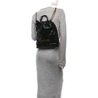 Shiny Calfskin Quilted Chanel 22 Backpack Black