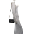 Caviar Quilted Wallet on Chain WOC Black