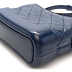 Aged Calfskin Quilted Small Gabrielle Hobo Navy