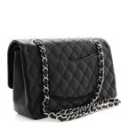 Caviar Quilted Medium Double Flap Black