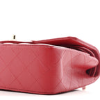 Caviar Quilted Small Double Flap Red