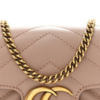 Calfskin Matelasse Super Mini GG Marmont Shoulder Bag Porcelain Rose