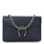 Dollar Calfskin Crystal Mini Dionysus Chain Wallet Blue Agata Black Diamond