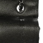 Metallic Caviar Quilted Medium Double Flap Dark Charcoal