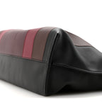 X ALBERS Nappa Calfskin Medium Flamenco Knot Clutch Black Burgundy