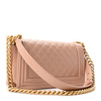 Caviar Quilted Medium Boy Flap Beige
