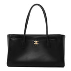 Calfskin Archetype Small Shopping Tote Black
