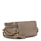 Metallic Lambskin Mini Coco Boy Camera Case Dark Gold